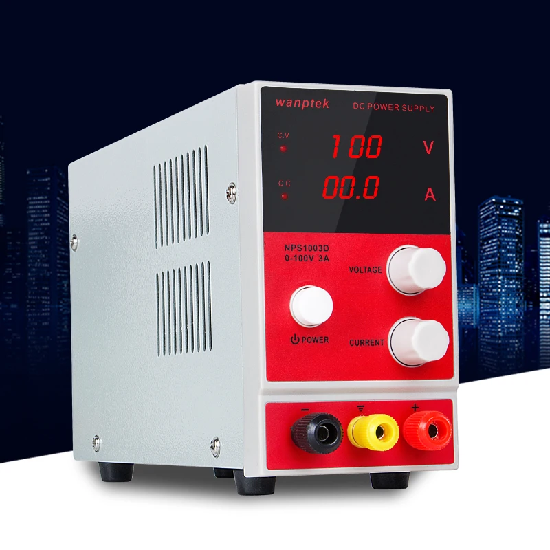 Wanptek DC Регулируемый источник питания 100V 3A Регулируемый Настольный переменный лабораторный источник питания регулятор напряжения и тока