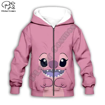 Детская одежда с рисунком из аниме kawaii из мультфильма «Лило Стич» 3d толстовки/футболка для мальчиков и девочек, толстовка с длинным рукавом и мультяшными изображениями Фильм стиль брюк-2 - Цвет: Черный