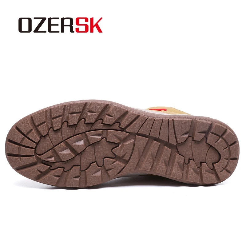 OZERSK/Брендовые ботильоны; коллекция года; Лидер продаж; Новые мужские ботинки; теплая зимняя обувь на меху; мужские кроссовки; мужские повседневные зимние ботинки для взрослых; мужская обувь