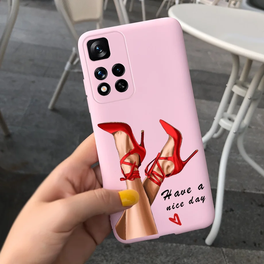 flip cases For Xiaomi Redmi Note 11 China Case 2021 6.6 inch Cute Girl Butterfly Flowers Back Cover For Redmi Note 11 Note11 Soft Silicone phone purse