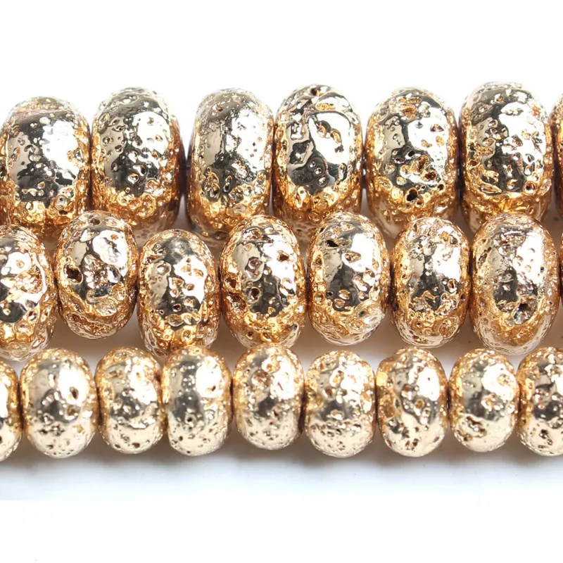 6/8/10mm Natural Light Gold Hematite Stone Beads Rondelle Loose Spacer for Jewellery Making DIY Bracelet Necklace 15‘’ | Украшения и
