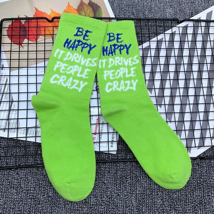 Модные носки из хлопка средней длины для взрослых с надписью Be Happy It Drives безумный