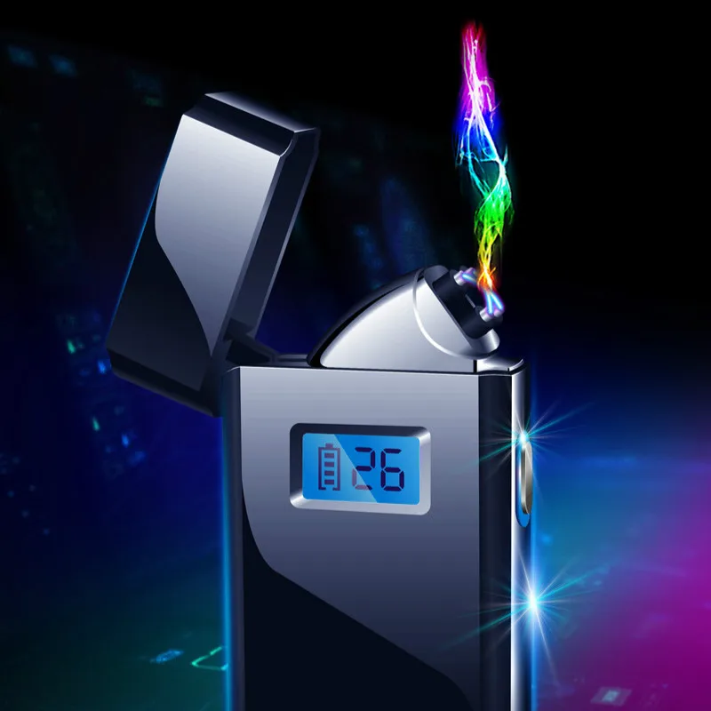 Cigarette Lighter LED Liquid Crystal Screen Shows The Number of Cigarette Lighting Times Electronic Charging Lighter Creative