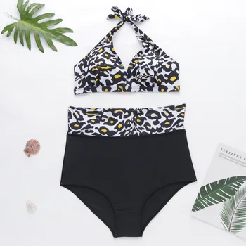 

Leopard Print Swimwear Women Bikini Push Up High Waist Two Piece Swimsuit Bikinis Biquini Padded Bathing Suits maillot de bain
