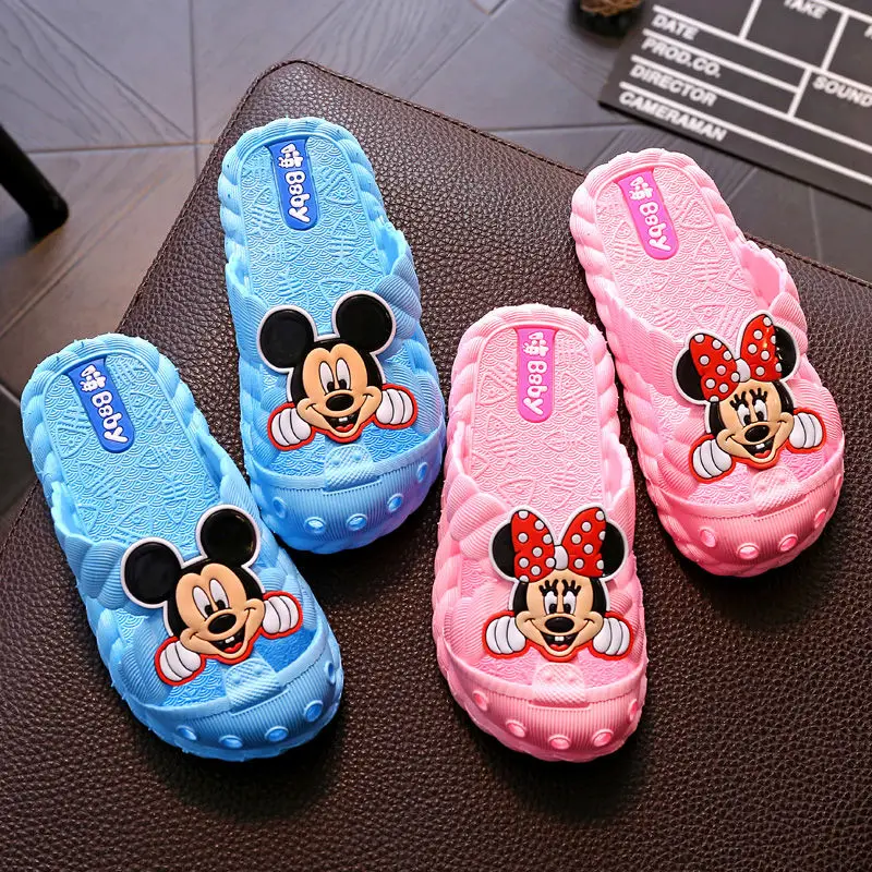 

Children Summer Shoes Toddler Anti-Slip Sandals Cartoon Micky Slides Open Toe Breathable Beach Slippers High Quality Kids Shoes