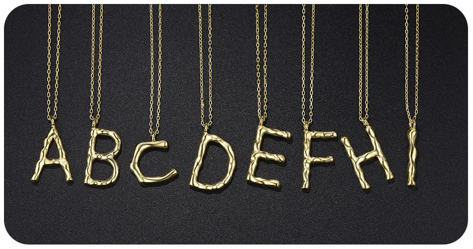 UMODE Девушки 18K ожерелье с золотыми буквами для женщин 925 пробы серебряные ожерелья звенья цепи подвески хорошее ювелирное изделие подарки любовника LN0474
