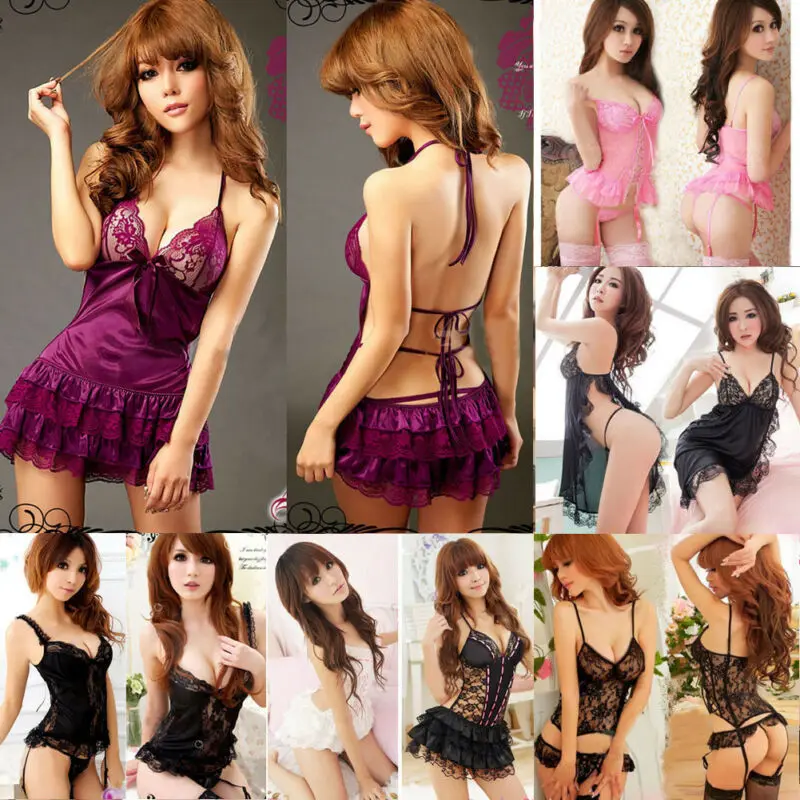 Новый стиль женское нижнее белье Babydolls сексуальное кружевное Однотонная одежда