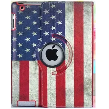 

Case for Ipad Mini 2/ Mini 3 Student Kids 360 Degree Rotating Stand Strap US UK Flag Retro For Ipad Mini PU Leather table Cover