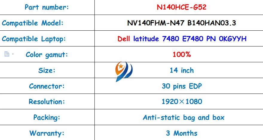 72% цвет FHD IPS экран ноутбука N140HCE-EN1Rev B3 подходит N140HCE-EN1 REV C1 c2 NV140FHM-N49 для Lenovo ThinkPad T480 ASUS ux410u
