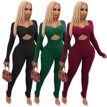 

Zoctuo Autumn Women Warm Velvet Jumpsuit Long Sleeve Hot Sexy Outfit Elegant Night Party Bodycon Jumpsuit Streetwear Female Ove