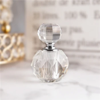 

H&D 8ml Vintage Clear Empty Perfume Bottle Cut Carved Refillable Crystal Glass Bottle Handmade Home Decor Lady Wedding Gift