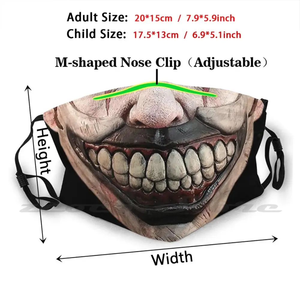 Ahs Twisty The Clown Horror Face Mask Adult Child Washable Pm2.5 Filter Creativity Halloween