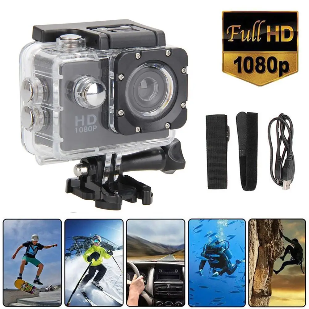 2020 Full HD 1080P Водонепроницаемая камера 2 0 дюймов видеокамера Спортивная DV Go