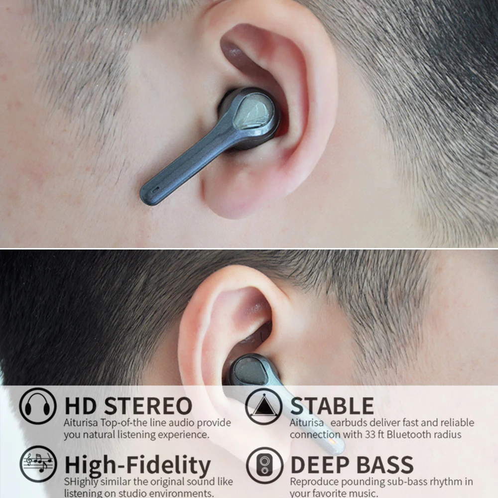 Стерео глубокий бас наушники Bluetooth 5 0 TWS True беспроводные без задержки гарнитура с