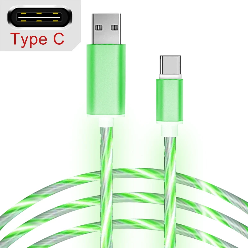 Green For Type C 1 м кабель type-C для samsung A50 Micro USB кабель для huawei Honor 8X9X20 кабель для быстрой зарядки для Xiaomi Redmi Note 8 Pro - Цвет: Green For Type C