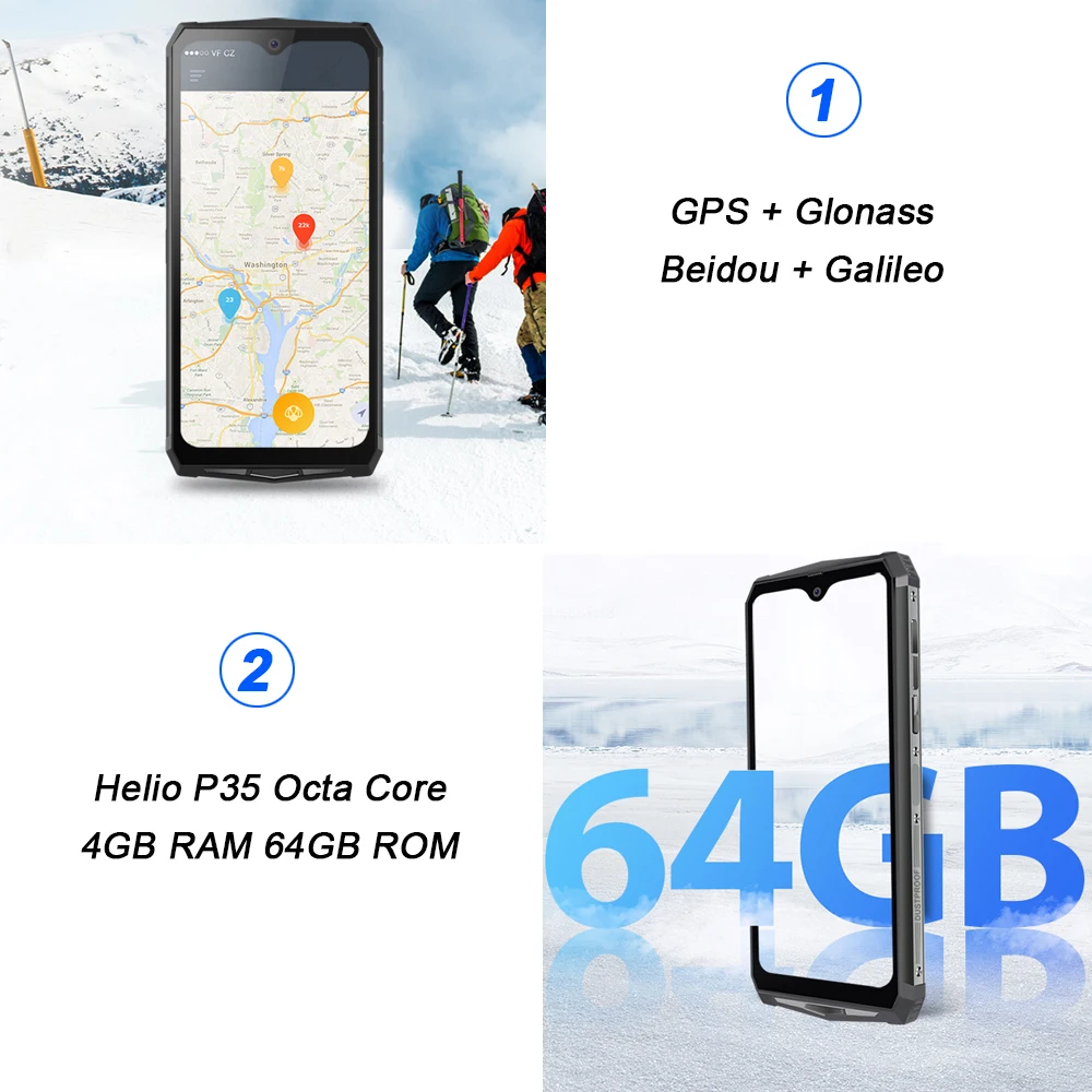 Blackview BV9100 13000 мАч прочный 30 Вт Быстрая зарядка 6 3 &quotFHD 4 Гб + 64 16.0MP мобильный телефон