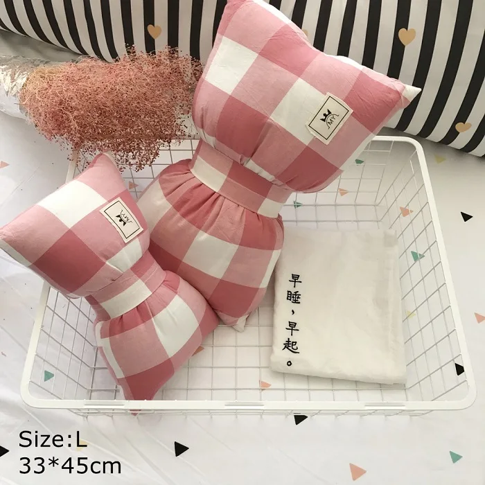 6-Size L Ins бант Подушка-цилиндр лотоса плед девушка украшение детской комнаты окно диван Милая Талия Подушка Хлопок Ткань Моющаяся - Цвет: 6-Size L