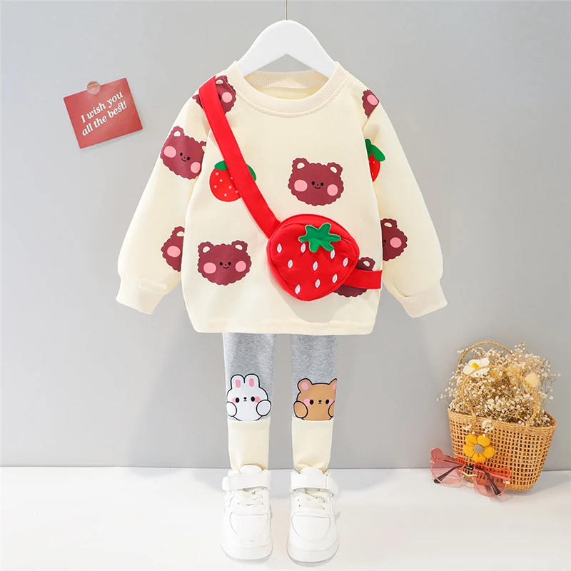 Girls Clothing Set Spring Autumn Baby Cartoon Rabbit