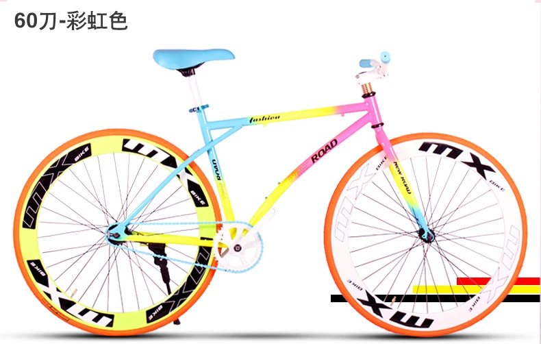 Perfect New X-front brand colorful carbon steel 26 inch fixed gear rear pedal brake bicicleta student bike road bicycle 5