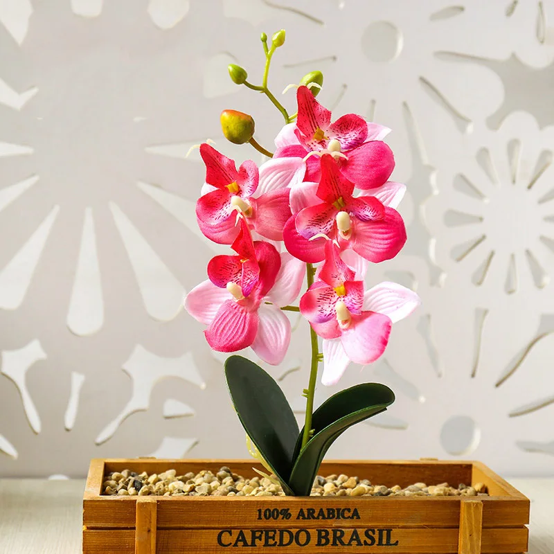 Искусственные цветы мини Орхидея, цветы из шелка Букет для свадебного украшения Бабочка искусственная Орхидея цветок для дома DIY Украшение