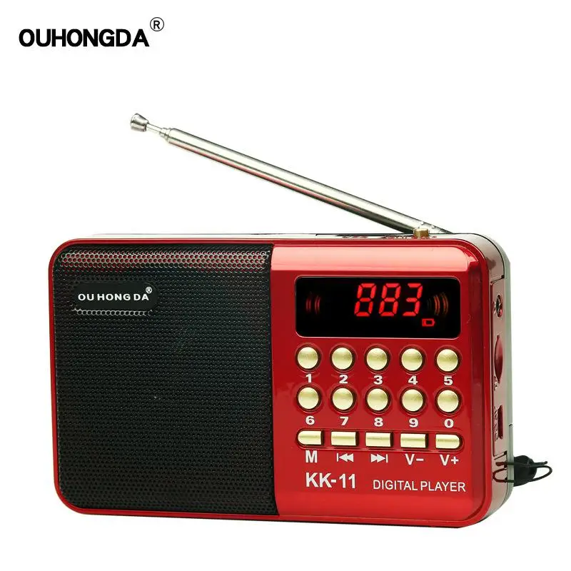 HobbyLane FM перезаряжаемый мини портативный радио Ручной цифровой FM USB TF MP3 плеер динамик