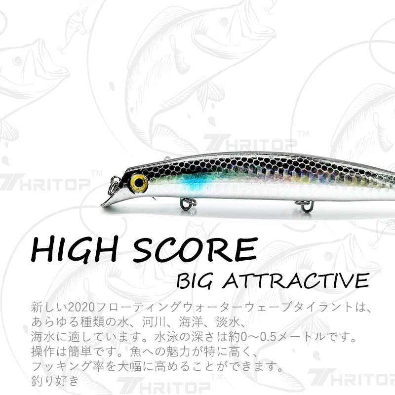 

Thritop High Quality Popper Fishing Lure 14G 125MM 5 Various Colors 0.5 Meter Dive Hard Bait Wobblers Fishing Tackles