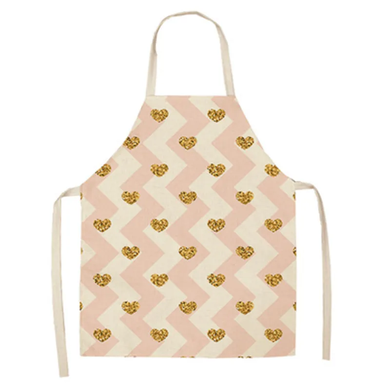 Nordic Style Pink Love Kitchen Aprons for Women Cotton Bibs Household Cleaning Apron Home Waterproof Chefs Cooking Baking Apron