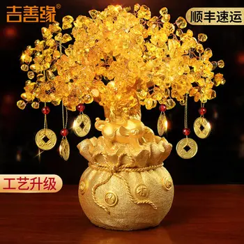 

Yellow Crystal Money Tree Decoration Home Decoration Crafts