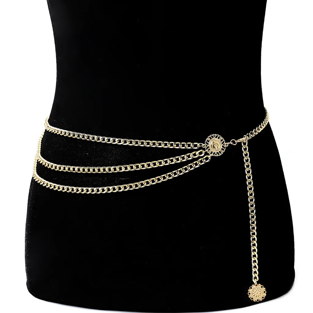Ремень с золотой цепочкой для женщин, классический винтажный дизайнерский бренд, панк бахрома, серебряные поясные ремни, женское металлическое платье, женский пояс