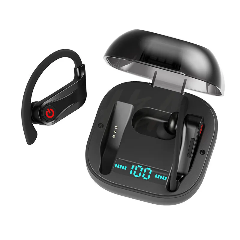 H& A Новые беспроводные Bluetooth V5.0 наушники ушные крючки беспроводные наушники спортивные наушники для iPhone для samsung Xiaomi Android телефон - Цвет: Black