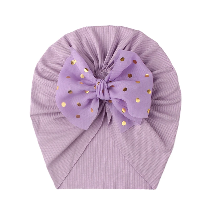Toddler Newborn Baby Soft Cap Bonnet Kids Hat Casual Lovely Flower Baby Hat Soft Baby Girl Hat Solid Color Turban Infant skully hat with brim Skullies & Beanies