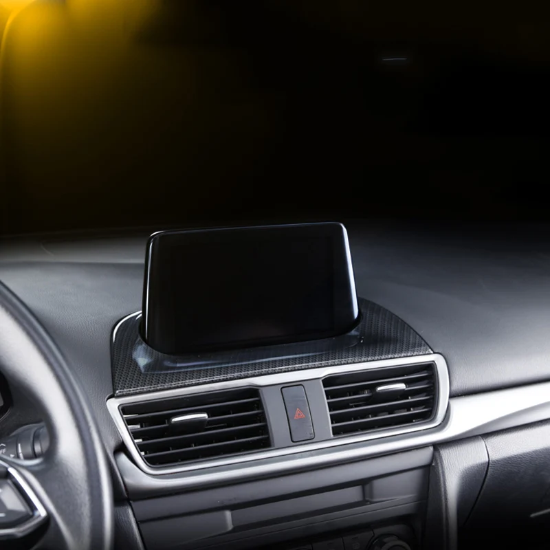 Для Mazda 3 Axela Матовый ABS углеродное волокно внутренняя gps навигация рамка Крышка отделка авто аксессуары
