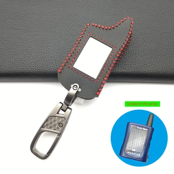 

For Russian Version 2-Way Scher Khan Magicar A/B Lcd Two Way High Quality Body Leather Case Keychain Covers Car Alarm Remote