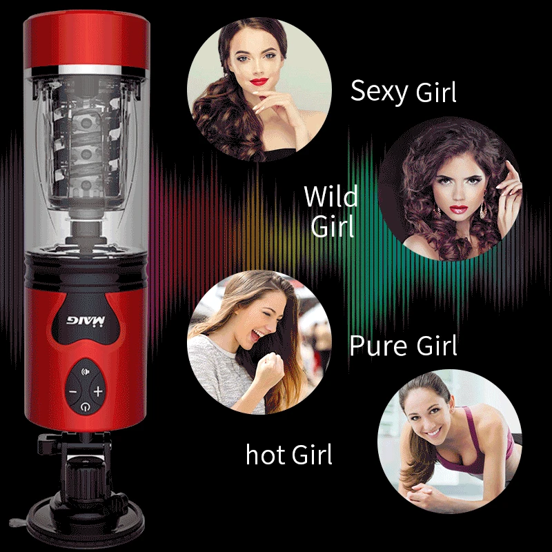 Male Masturbation Cup Automatic Telescopic Rotation Heating Silicone Vagina Real Pussy Adult Masturbator Sex Toys For