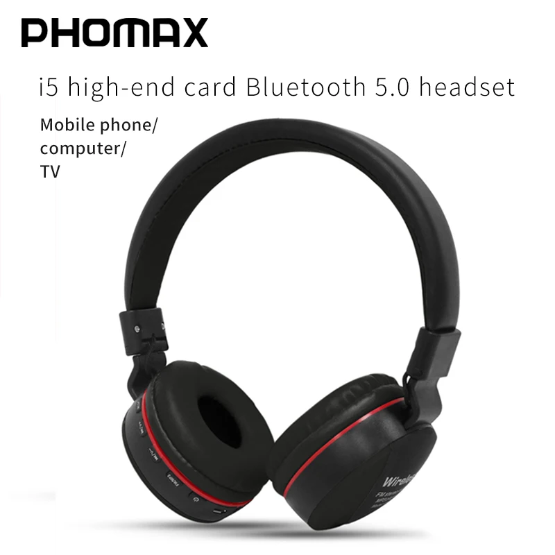 PHOMAX Беспроводной наушники Bluetooth складная гарнитура Стерео Игровые С микрофоном