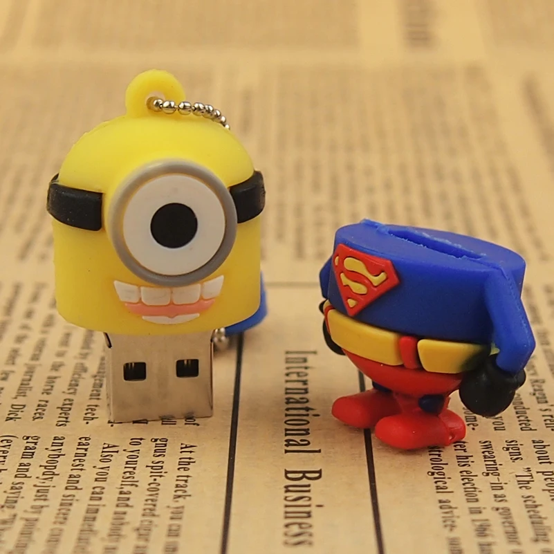Новый силиконовый мультяшный маленький желтый человек Супермен Usb флеш