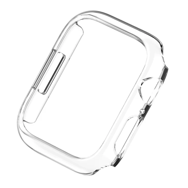 Case for Apple Watch Case Series 7 41mm 45mm iWatch Bumper Edge Case PC Shockproof Protective Cover Frame for iWatch 7 654 321 Transparent