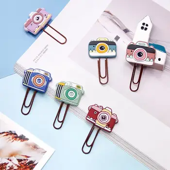 

New Arrival 9pcs/lot Creative Vintage Camera Metal Paper Clip Cute Bookmark Decorative File Memo Clips School Stationery