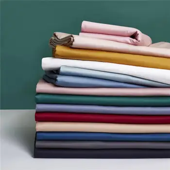 

9 1Pc 100% Cotton 60s Satin bed sheet for single queen king size flat fitted sheet with elastic rubber mattress cover 150cm