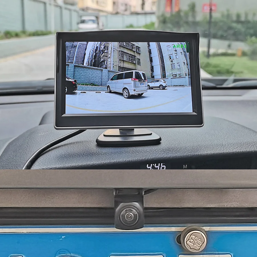 DIYKIT AHD IPS 차량 모니터, 1920x1080P HD 170 도 별빛 야간 투시경 백업 차량 후진 카메라, 5 인치