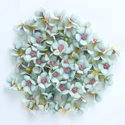 100Pcs Mini Silk Daisy Flower Heads for Crafts and Decorations (Blue daisy)