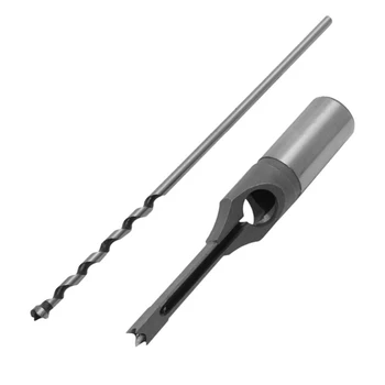 

7pcs Set Mortising Saw Square Hole Drill Bits Chisel Auger Drilling Power Tool