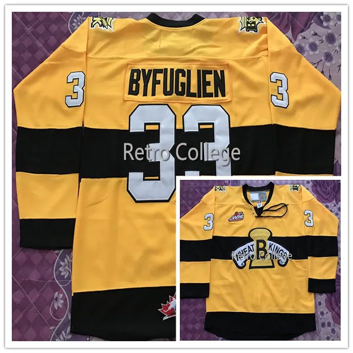 

Brandon Wheat Kings #33 dustin byfuglien MEN'S Hockey Jersey Embroidery Stitched Customize any number and name