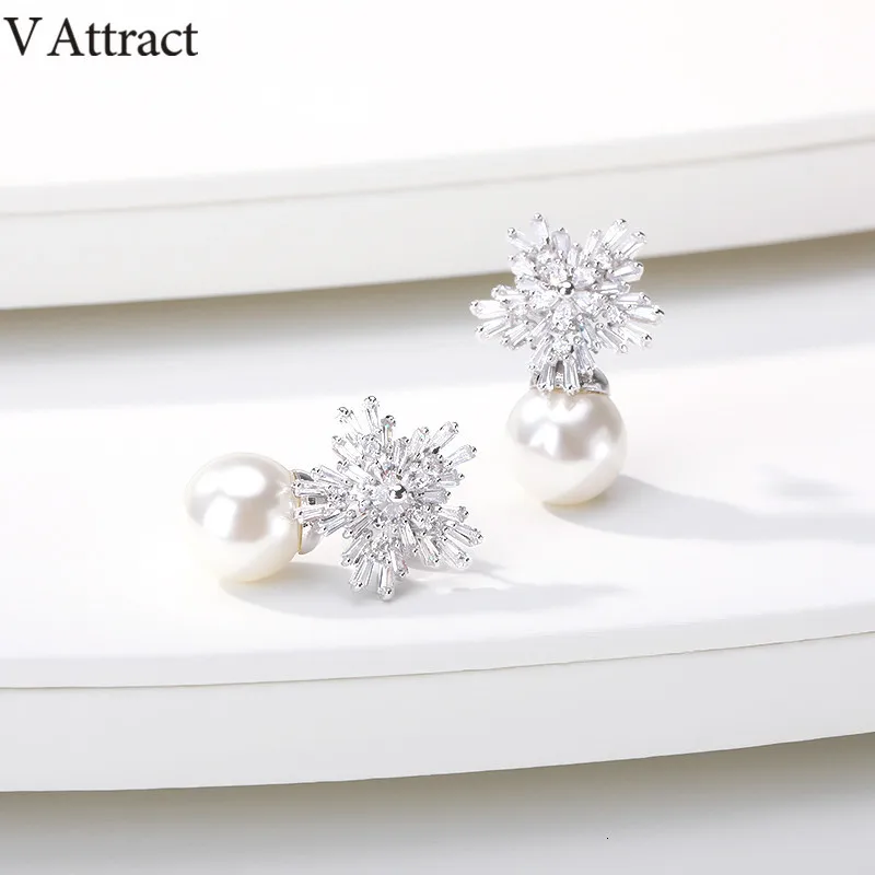 Очаровательные серьги-гвоздики в виде снежинок с кристаллами, женские модные жемчужные серьги ручной работы, милые свадебные украшения, серьги в комплекте