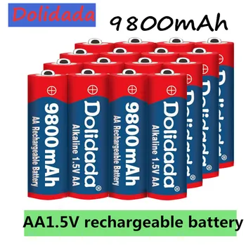 

1~24pcs/lot Brand AA rechargeable battery 9800mah 1.5V New Alkaline Rechargeable batery for led light toy mp3 Free shipping