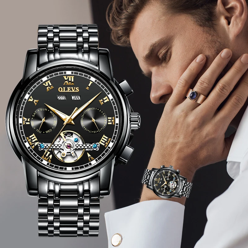 OLEVS Mens di Modo Meccanico Automatico Orologi Top Brand di Lusso Della  Vigilanza Degli Uomini di Casual In Acciaio Impermeabile Orologi|Mechanical  Watches| - AliExpress