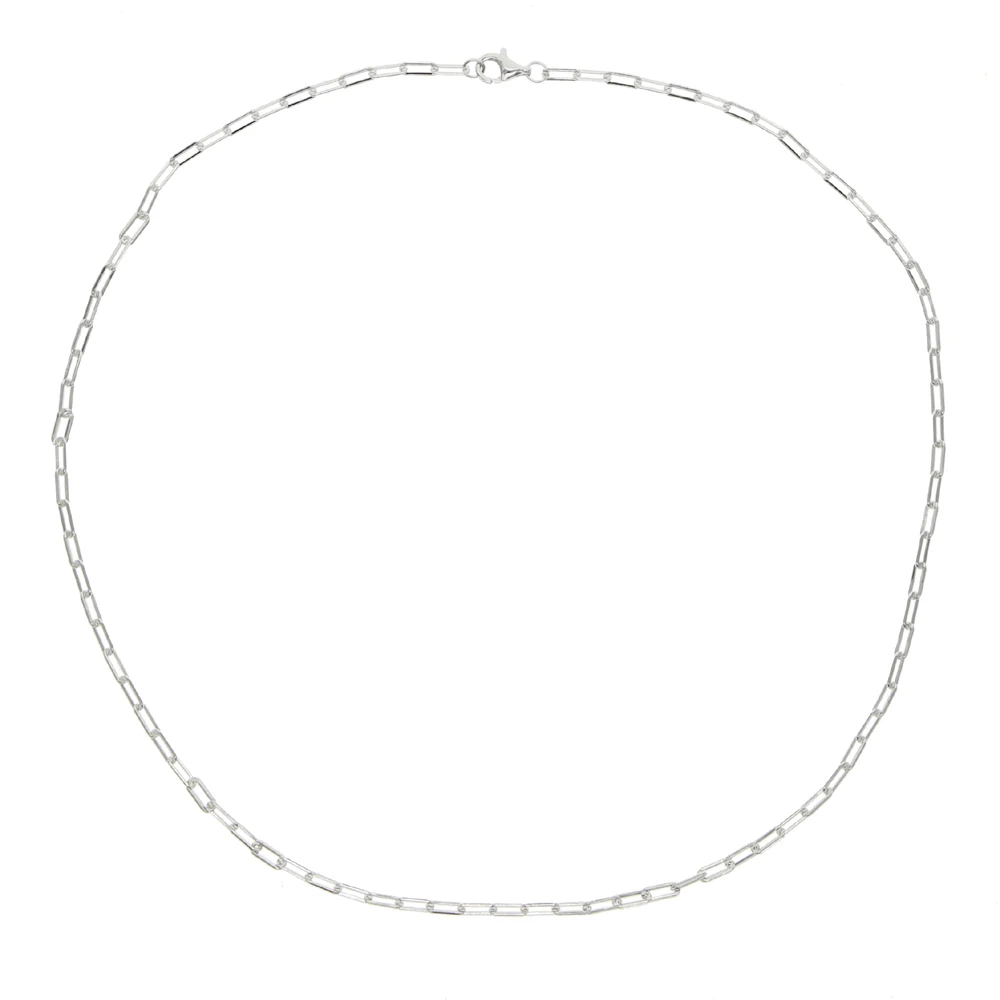 Настоящее серебро 925 пробы 41 см 46 см квадратная цепочка для женщин простая Европейская Современная кабельная цепь ожерелье для фестиваля