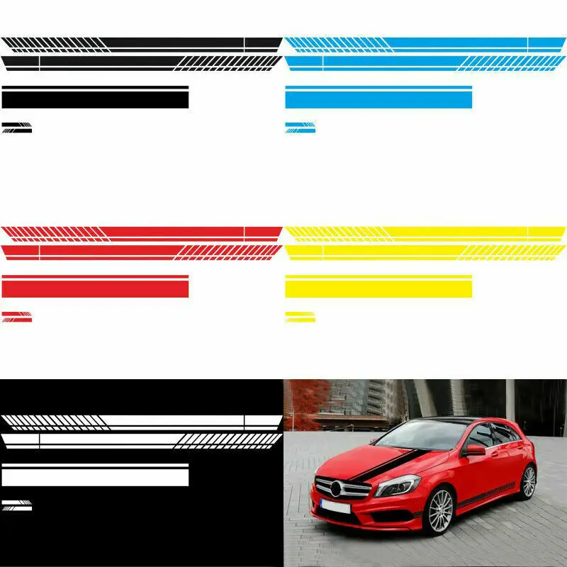 5 шт. DIY авто стикер s гоночный автомобиль полоса Нижняя Дверная панель наклейка зеркало заднего вида виниловая боковая наклейка
