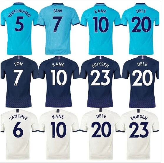 Tottenham футбольные майки для взрослых KANE NDOMBELE 19 20 Home Out SON DELE ERIKSEN футбольные футболки Размер S-4XL футбольные майки