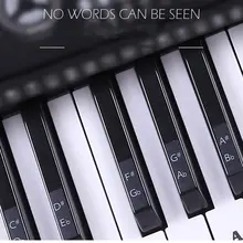 Фортепианная наклейка прозрачный пианино клавиши, электронная клавиатура Ключ Стикеры клавиши пианино предотвратить Примечание Стикеры для белый ключ наклейка в музыкальном стиле